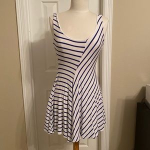 Bebe Asymmetrical Striped Tank Dress sz small